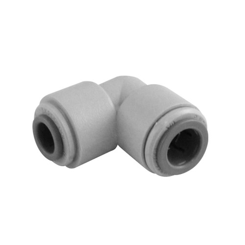 John Guest Fitting - Gray Acetal - 90° Elbow Reducer - 3/8" x 1/4" John Guest Fitting - Gray Acetal - 90° Elbow Reducer - 3/8" x 1/4"