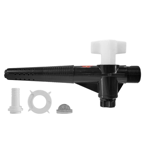 Plastic cask tap installed in a beer cask keystone for gravity dispensing of real ale