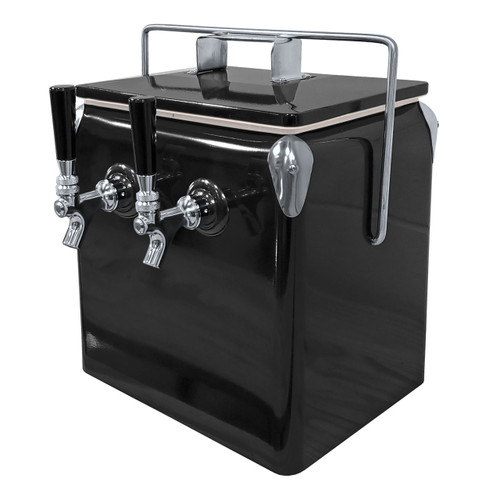 Jockey Box Cooler - Two Faucet with (2) 70' Stainless Steel Coils