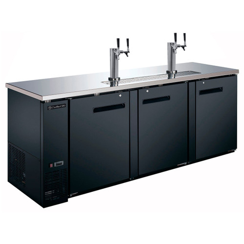 Large Kegerator - 90" Wide - 3 Doors - Two 2-Tap Towers Included