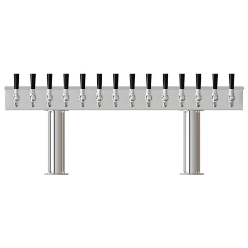 4" Double Pedestal Beer Tower - 14 Taps - Glycol Chilled