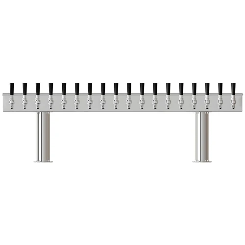 4" Double Pedestal Beer Tower - 18 Taps - Air Chilled
