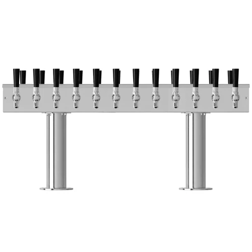 Dual-Sided Double Pedestal Beer Tower - 24 Taps - Air Chilled