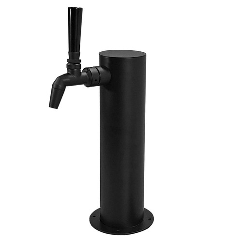 Cylinder Beer Tower - 12" Tall - 1 Tap - Air Chilled - Matte Black 