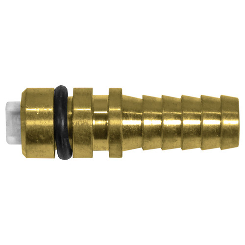 Pump Fitting - 1/4'' Straight Hose Barb Inlet with Check Valve - Brass