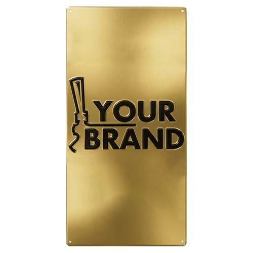 Rectangular Metal Sign - Embossed - Customizable - 12" x 24"