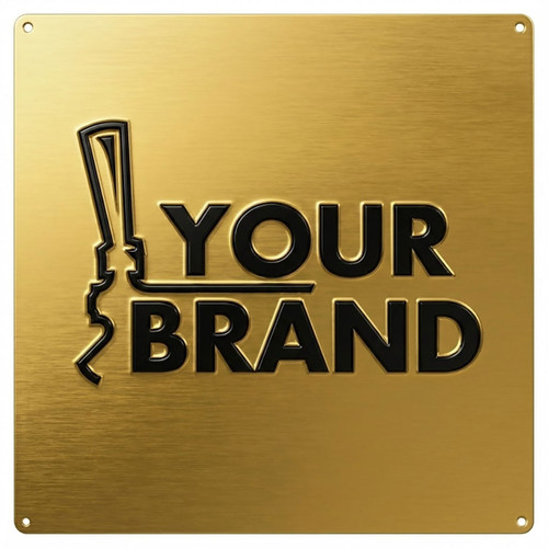 Square Metal Sign - Embossed - Customizable - 16" x 16"