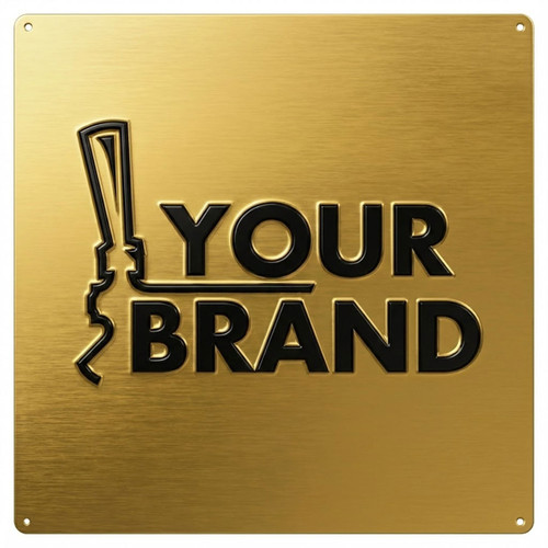 Square Metal Sign - Embossed - Customizable - 18" x 18"