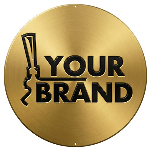 Round Metal Sign - Embossed - Customizable - 12" Diameter