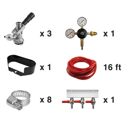 Kegerator Tapping Kit - 3 Beer Lines - N2