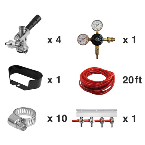 Kegerator Tapping Kit - 4 Beer Lines - N2