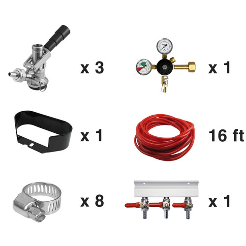 Kegerator Tapping Kit - 3 Beer Lines - CO2 Kegerator Tapping Kit - 3 Beer Lines - CO2