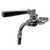 European side-pull brass beer faucet with flow control - side view showing chrome finish and shank connection