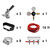 3-line N2 kegerator tapping kit showing 3x D-type couplers, TapRite nitrogen regulator, gauge guard bracket, 16 ft red beer hose, 3-way air distributor and 8 gear clamps - BeverageCraft.