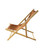 Foldable wooden sling patio chair, side angle view, natural wood frame - BeverageCraft.