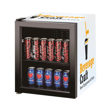 Beer Fridge, 50 Litre Glass Door Fridge Black