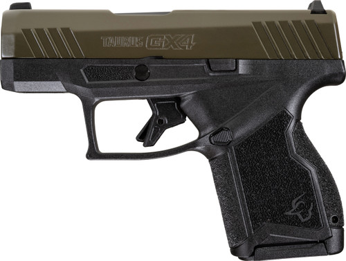 Taurus Taurus GX4 9mm Semi-Auto Pistol with Mil-Spec Green Cerakote Finish and Black Serrated White Dot Sights 1-GX4M93B
