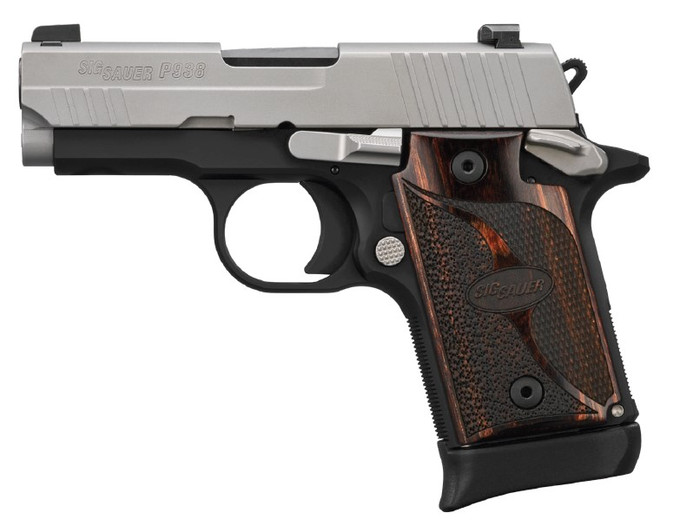 SIG SAUER SIG SAUER P938 Two-Tone 9mm Semi-Auto Pistol with Night Sights and Walnut Grips 938-9-TXR3-AMBI