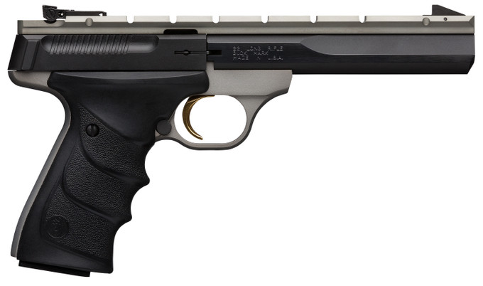 Browning Browning Buck Mark Contour Stainless .22 LR Semi-Auto Pistol with Pro-Target Sights and Full-Length Weaver Base 051564490