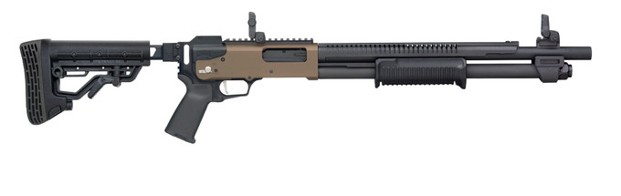 Mossberg Mossberg 590R 12 Gauge Pump Action Shotgun with Folding Stock and MBUS Sights 50233
