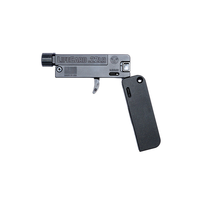 Trailblazer Firearms Trailblazer Firearms LifeCard Poly 22LR Black TB – Compact Single-Action Handgun with Storage LC1-P-T
