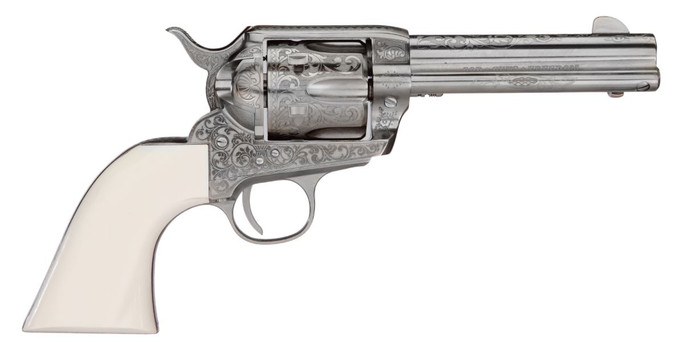 Taylor's & Company Taylor's & Company 1873 Outlaw Legacy Revolver in .357 Magnum / .38 Special with Engraved Nickel Finish 200058