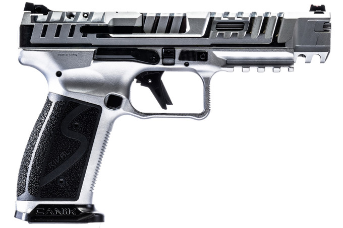 CANIK CANIK SFX Rival-S 9mm Semi-Auto Pistol with Chrome Finish and Optics-Ready Design HG7010C-N