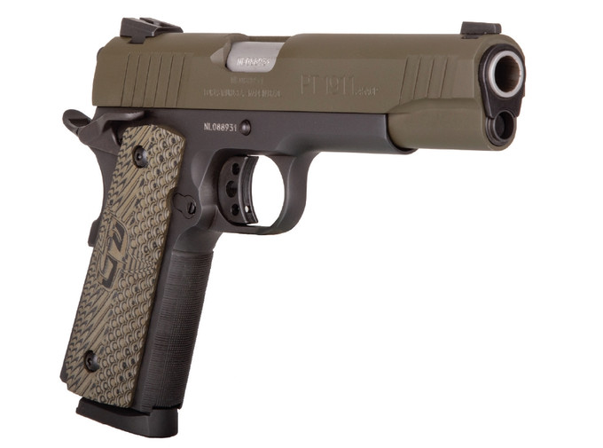 Taurus Taurus PT1911 45 ACP Semi-Auto Pistol with Mil-Spec Green Cerakote Finish and Custom VZ Steel Grips 1-191101MG-VZ