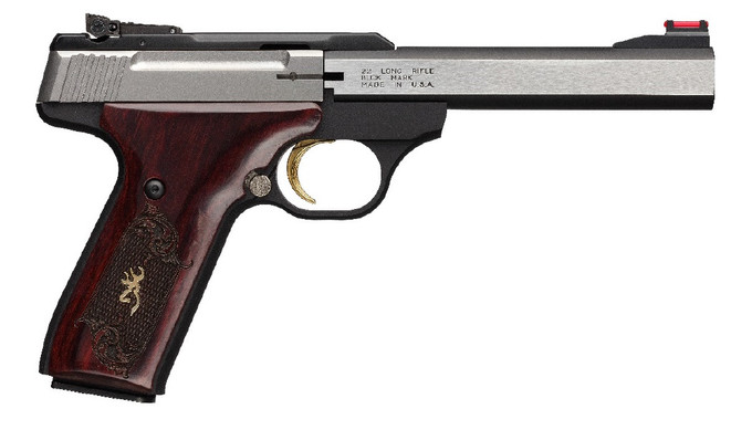 Browning Browning Buck Mark Medallion .22 LR Semi-Auto Pistol with Stainless Barrel and Rosewood Grips 051543490