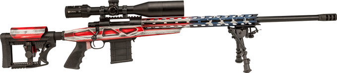 HOWA HOWA M1500 APC American Flag Bolt Action Rifle with 4-16x50mm Nikko Stirling Scope and Buffalo River Bipod HCRA72507USKMDT