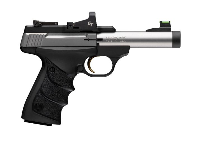 Browning Browning Buck Mark Micro Bull Stainless 22 LR Semi-Auto Pistol with Fiber Optic Sights and Crimson Trace Red Dot 051595490
