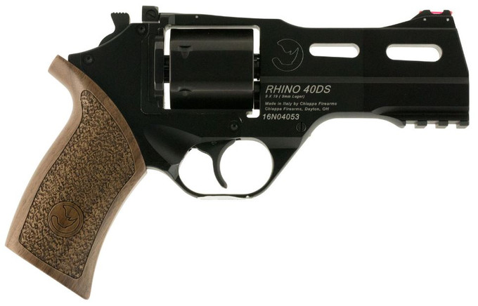 Chiappa Firearms Chiappa Firearms Rhino 40DS 9mm Revolver - 6-Round Capacity, Adjustable Fiber Optic Sights, Black Finish 340.165