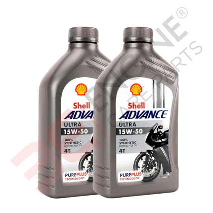 Shell Advance Ultra 4T 15W-50 Fully Synthetic Motorcycle Oil 2 Litre 2L (1L X 2)