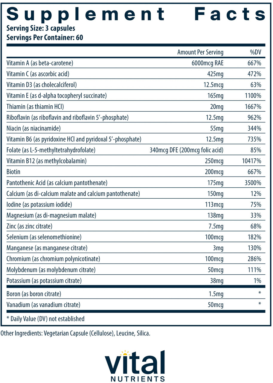 Multi-Nutrients 3 Citrate/Malate Formula (without Copper & without Iron ...
