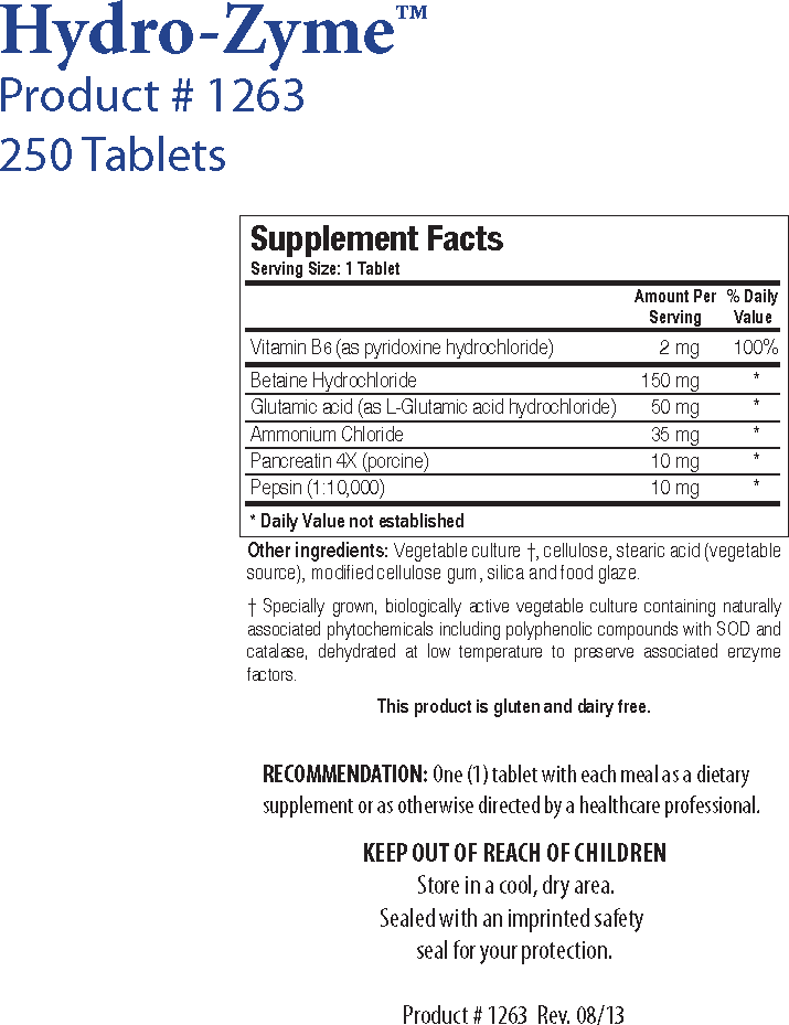 HydroZyme 250 tablets by Biotics Research
