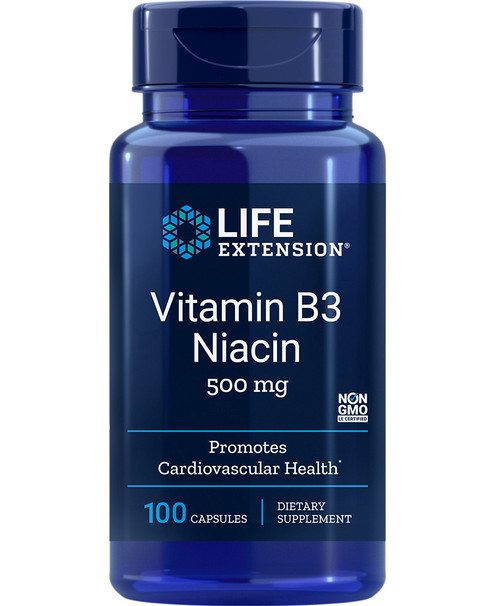 Vitamin B3 Niacin 100 capsules 500 milligrams