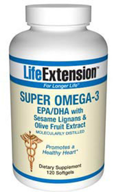 Super Omega 3 EPA DHA w Sesame Lignans and Olive Fruit Ext 120 caps