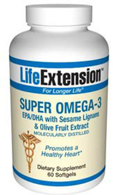 Super Omega 3 EPA DHA w Sesame Lignans and Olive Fruit Ext 60 caps