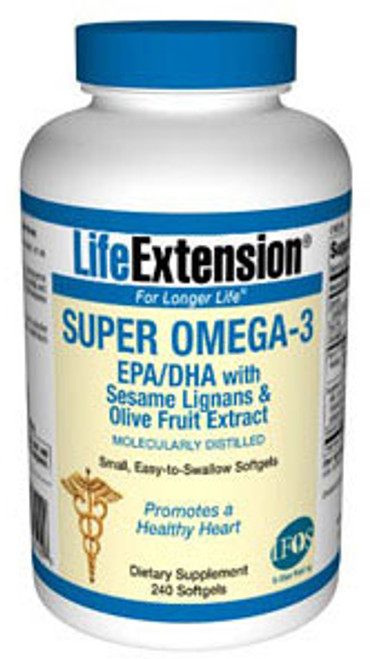 Super Omega 3 EPA DHA w Sesame Lignans and Olive Fruit Ext 240 caps