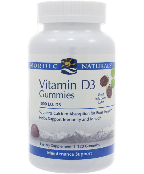 Vitamin D3 Gummies 120 gummies 1000 I.U.