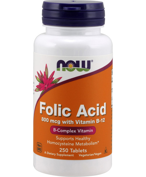 Folic Acid with Vitamin B-12 250 tablets 800 micrograms