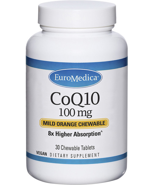 CoQ10 30 chewable tablets 100 milligrams Orange