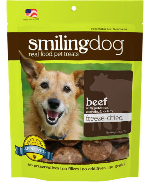 Smiling Dog Freeze-Dried Treats 1 bag Beef with Potatoes, Carrot, & Celery
