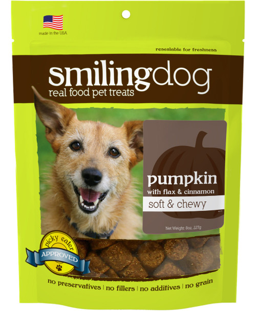 Smiling Dog Soft & Chewy Treats 1 bag Pumpkin Flax Cinnamon