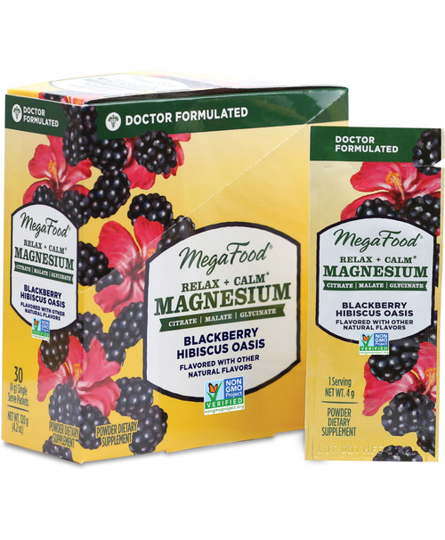 Relax + Calm Magnesium Powder 30 servings Blackberry Hibiscus Oasis