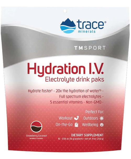 Hydration I.V. Electrolyte Drink Paks 16 packets Strawberry Coconut