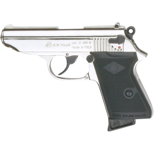 Replica James Bond PPK Style Nickel Finish 9MM Blank Firing Automatic Gun Main Image