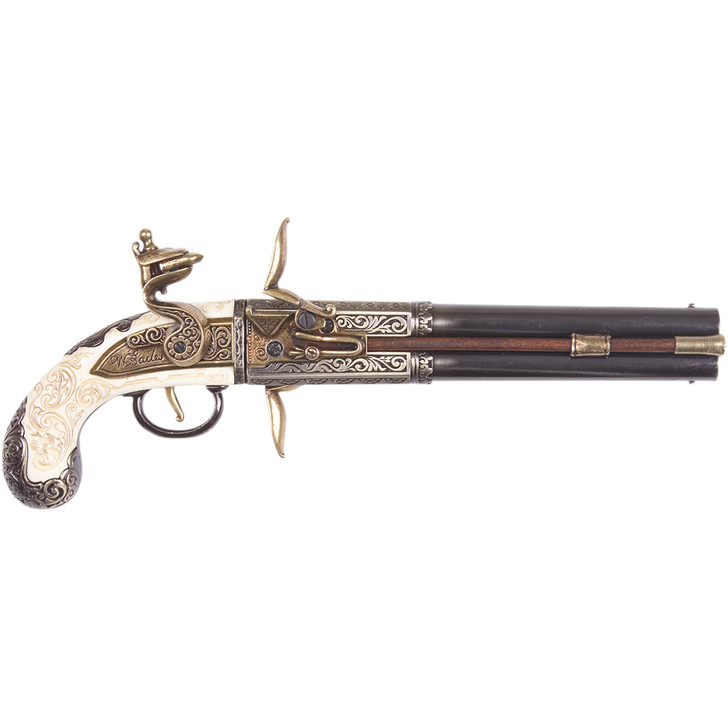 Denix Colonial Double Barrel Over-Under Replica Flintlock Pistol Main Image