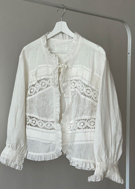 Colette Embroidered Linen Blouse