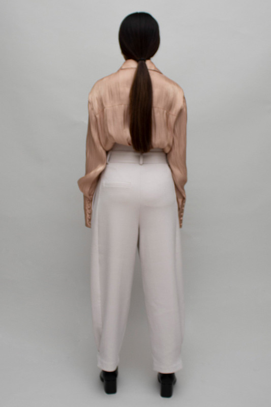 ZARA High Waisted Belted Trousers Buttoned Pants with Belt Medium 